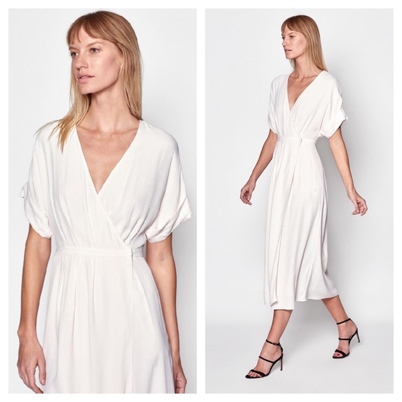 kimono wrap midi dress